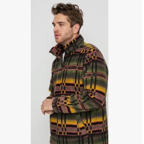 BILLABONG Boundary Mock Neck Fleece L Mens Pullover Sweater GUC - Picture 2 of 7